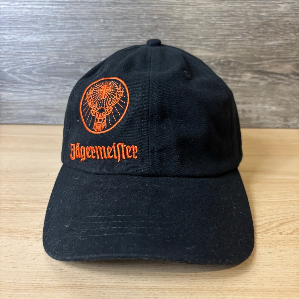 Jagermeister Hat Strap Back Black Orange Adjustable